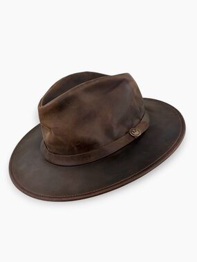 GOORIN BROS Brown Leather Grenadier Hat Large